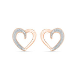 Open Heart Diamond Stud Earrings