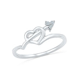 14kt / 18kt white and yellow gold sporty heart  in PRONG for women online