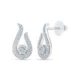 Open Teardrop Diamond Stud Earrings