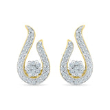 Open Teardrop Diamond Stud Earrings