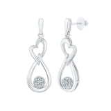Amorous Heart-Shape Earrings in 92.5 Sterling Silver for women online