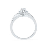 Striking Three Stone Diamond Engagement Ring