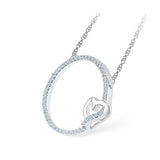 Heart and Circle Diamond Necklace