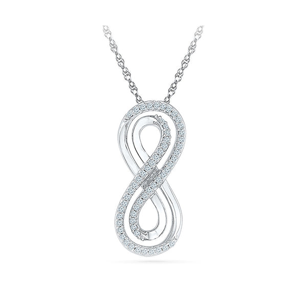 finely diamond studded infinity pendant in 14k and 18k Gold online for women