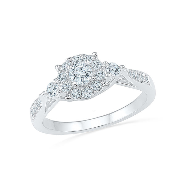 Diamond Drizzle Engagement Band Ring