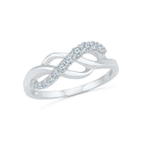 Silver Everyday Ring with Prong Set Diamonds