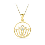 Laxmi's Religious Lotus Diamond Pendant