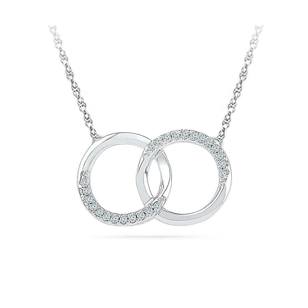 1/8 CT. T.W. Diamond Interlocking Circles Necklace in Sterling Silver |  Zales
