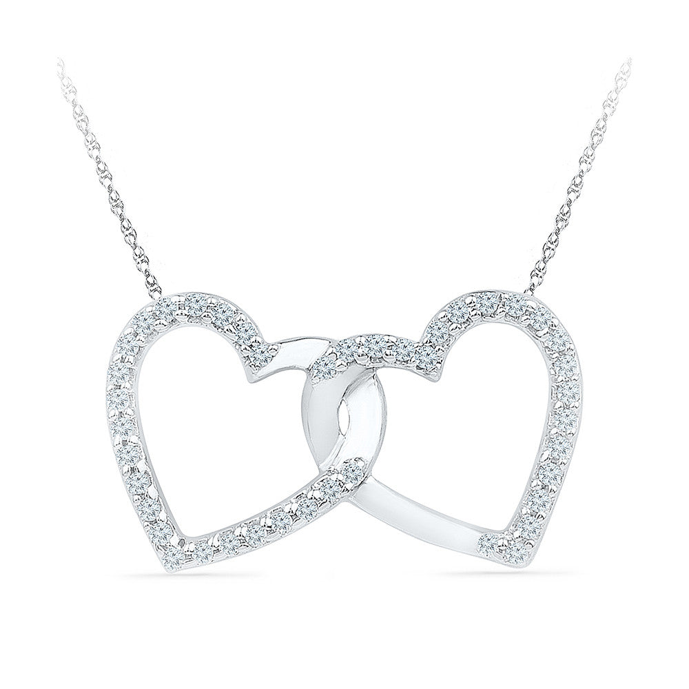 Amazon.com: sephla Heart Necklace 14K White Gold Plated Round Cut Cubic  Zirconia Forever Lover Heart Pendant Necklace for Women Girls : Clothing,  Shoes & Jewelry