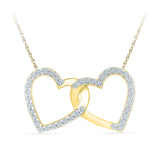 Heart Duo Diamond Pendant with Chain