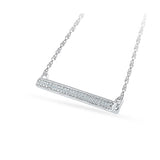Elementary Bar Diamond Silver Necklace