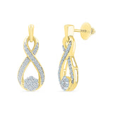 Floral Infinity Diamond Drop Earrings