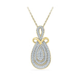Voluminious Studded Drop Pendant in 14k and 18k Gold online for women