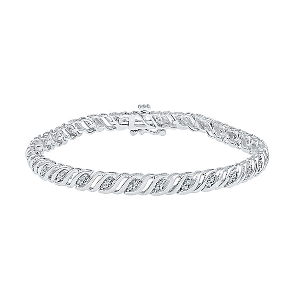 thick diamond bracelet for functions  in white and yellow gold 