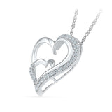 Heart Embrace Diamond Silver Pendant