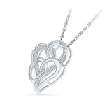 Enchanting Dual Heart Diamond Silver Pendant