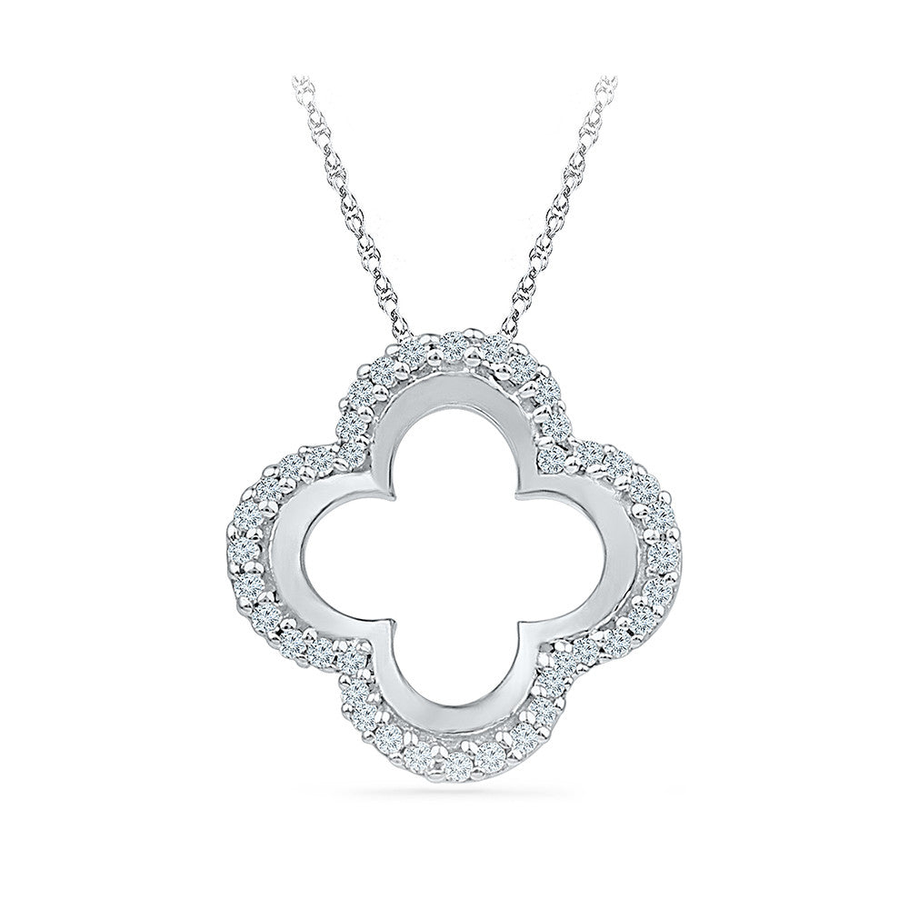 Diamond Four Leaf Clover Necklace 26384-w