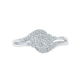 Wondrous Vow Diamond Engagement Silver Ring