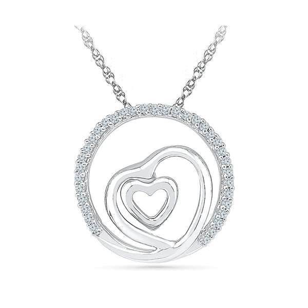 Heart in a Heart Diamond Necklace
