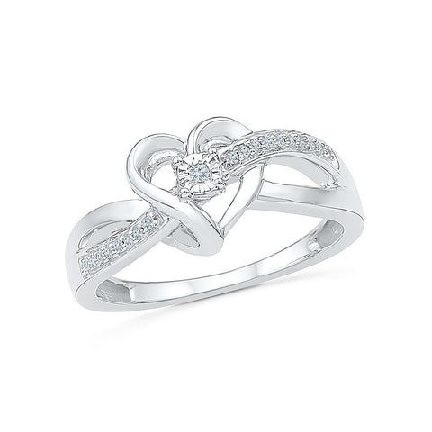 Ecstatic Heart Everyday Diamond Silver Ring