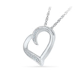 Classic Diamond Studded Heart Silver Pendant