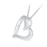 Abounding Heart Diamond Silver Pendant