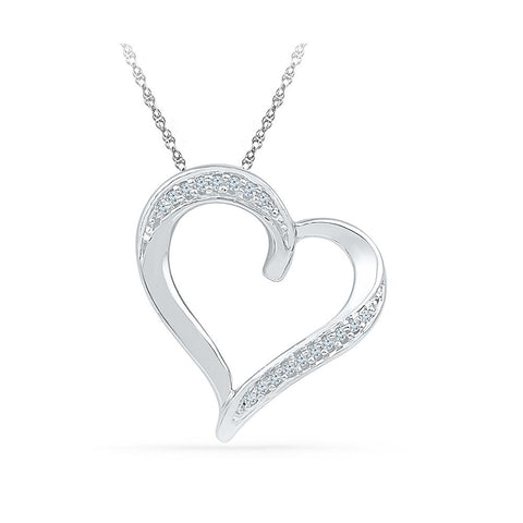 Abounding Heart Diamond Silver Pendant