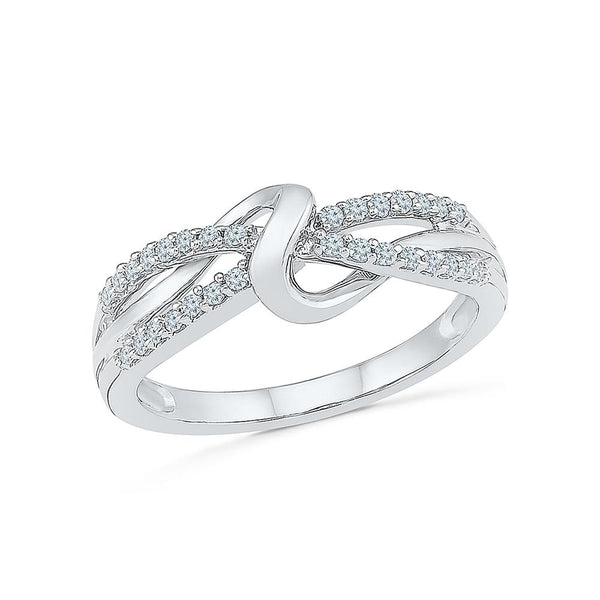 X Shape Ring with Prong Set Diamonds