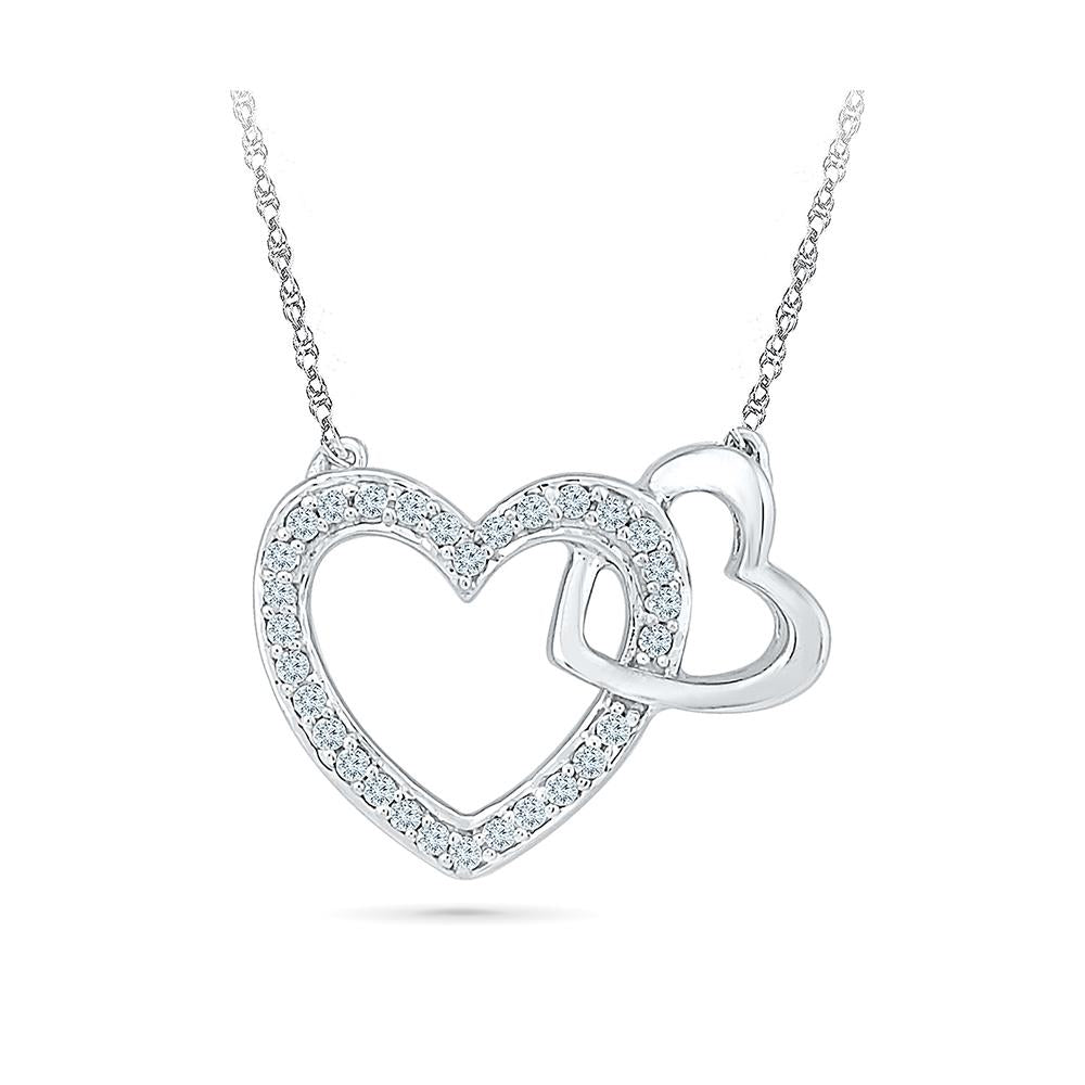 Dainty Silver Necklace Set For Women - Evil Eye Heart Pendant Necklace &  3mm Figaro Chain - Boutique Wear RENN
