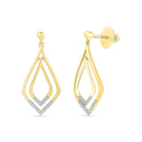 Rhombus Fili Diamond Drop Earrings