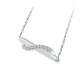 Pretty Swirl Bar Diamond Necklace