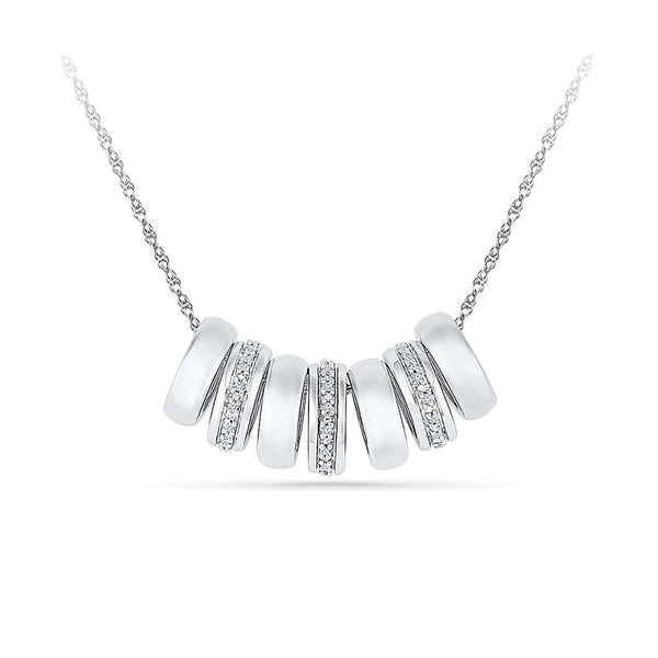 Silver Bohemian Pendant with Prong Set Round Diamonds