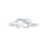 Friendship Knot Diamond Midi Silver Ring