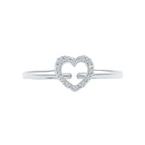Heart Candy Diamond Midi Silver Ring