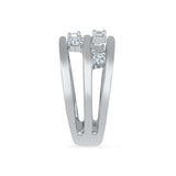 Tri-line Diamond Cocktail Ring