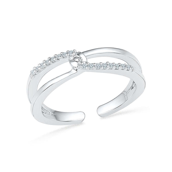 Silver Midi Diamond Ring 