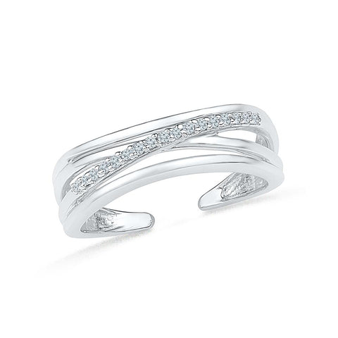 Silver midi-ring Diamond Ring