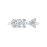 Diamond Arrow Midi Silver Ring