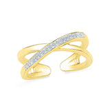 Golden Whirl Diamond Midi Ring
