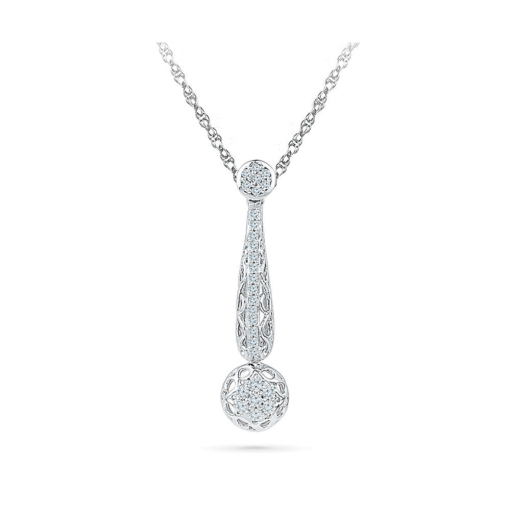Diamond Necklace | 19 Natural Diamond Curved V Necklace, 17 Inches|  SuperJeweler