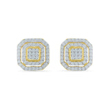 Deco Square Diamond Stud Earrings