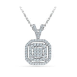 Shimmering Square Diamond Pendant