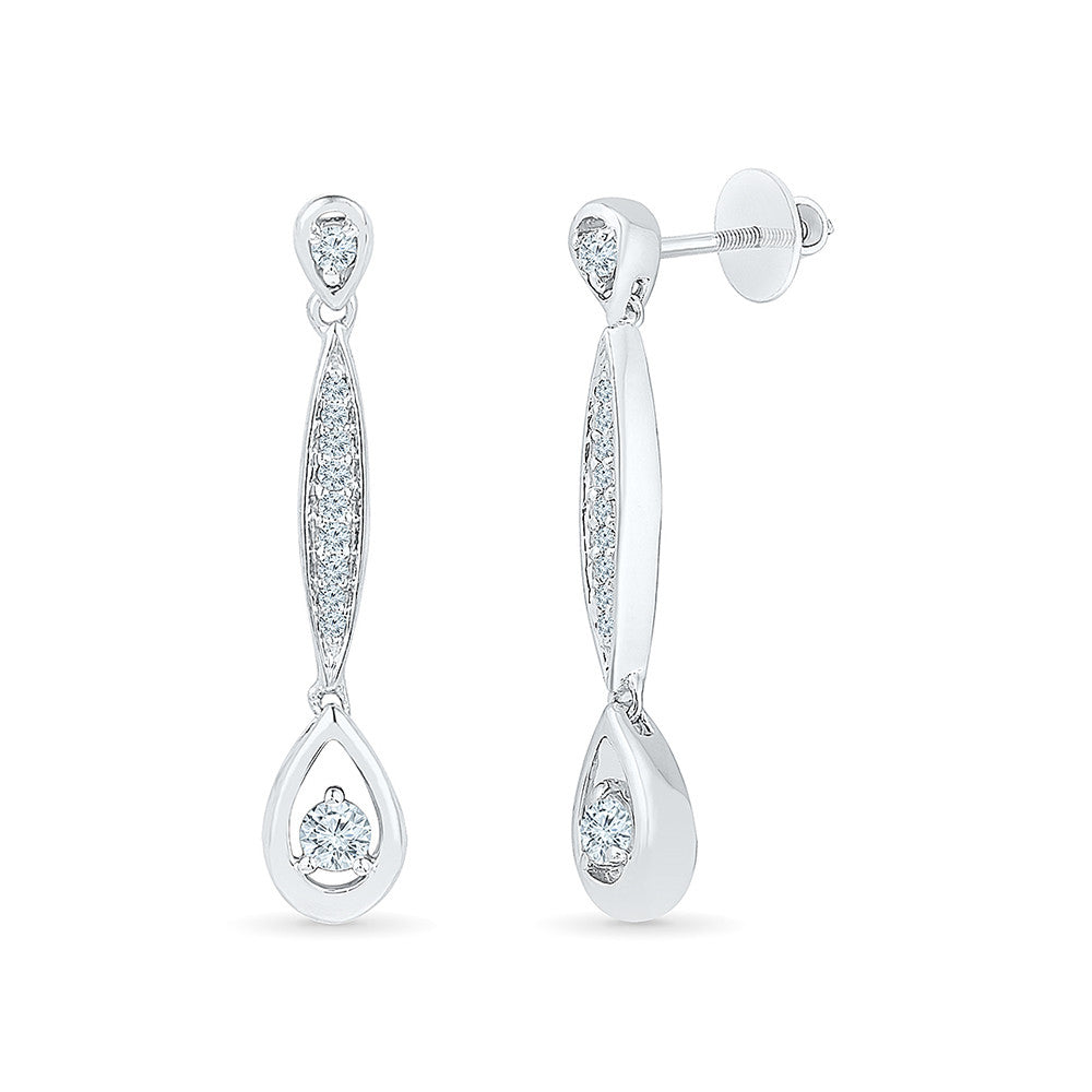 Rena Simple Long Diamond Earrings – Belle Box Boutique