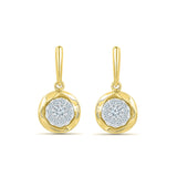 Sparkling Cluster Diamond Drop Earrings