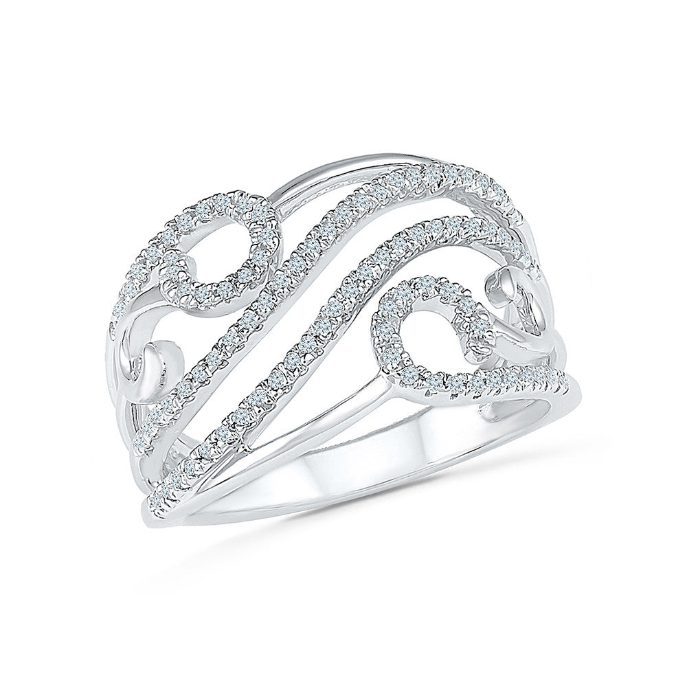 Swirl Fashion Diamond Ring | Classy Diamond & Gold Ring | CaratLane