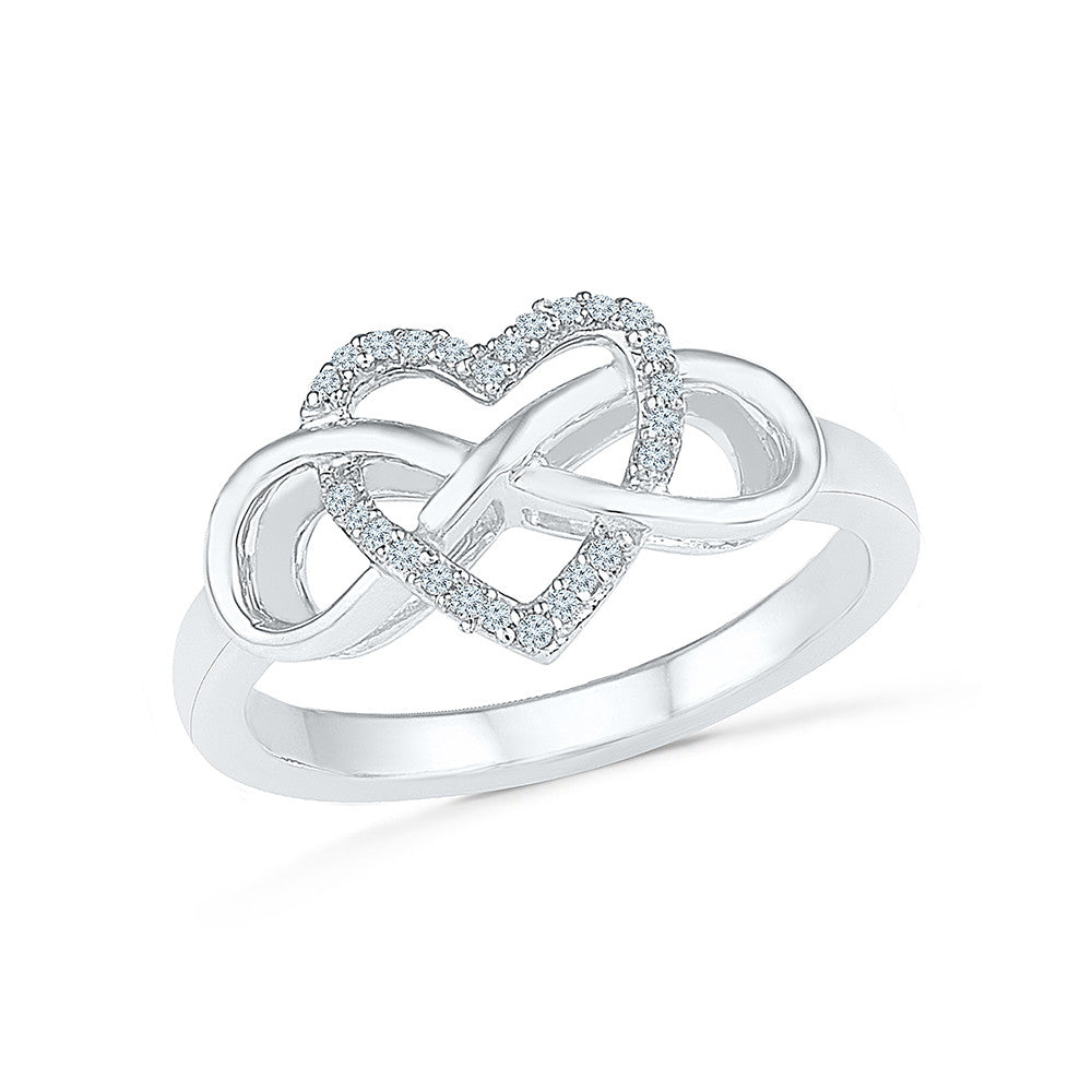 Designer Platinum Heart Diamond Ring for Women JL PT R 8207