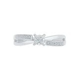 Gleeful Diamond Engagement Silver Ring