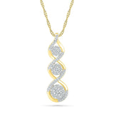 Swirl Infinity 3 Stone Diamond Pendant