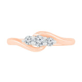 Twist of Love 3 Stone Diamond Ring