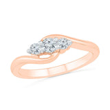 Twist of Love 3 Stone Diamond Ring